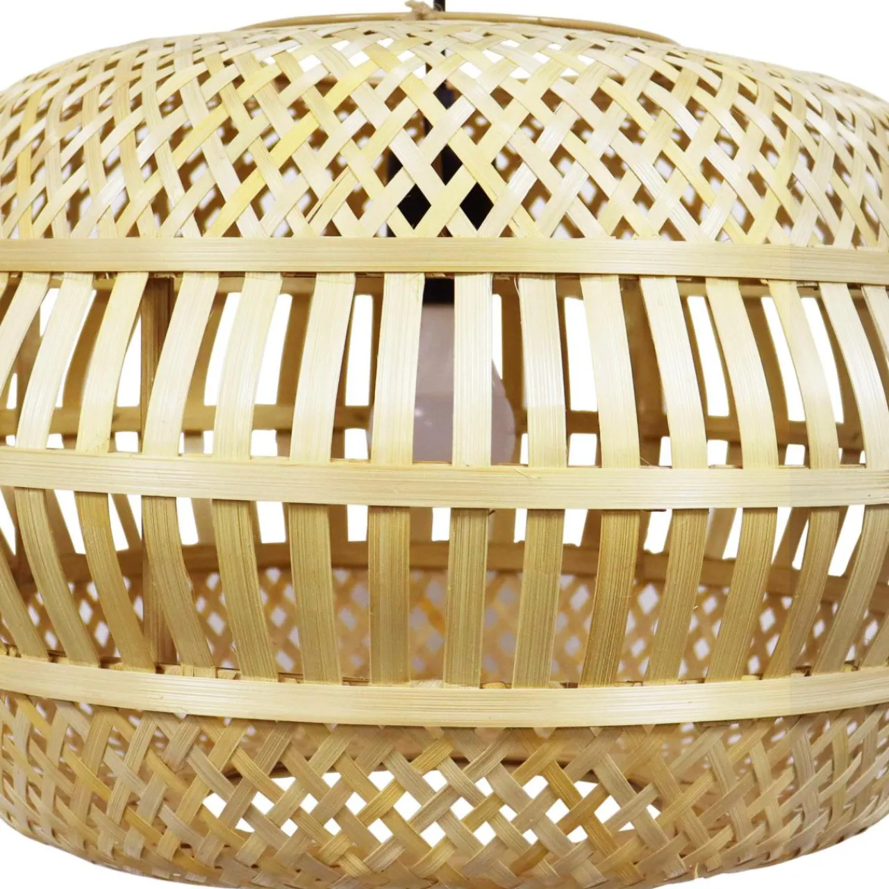 Lampe Suspension|EMINZA Suspension lumineuse en bambou ajouré (D50 cm) Manresa Naturel