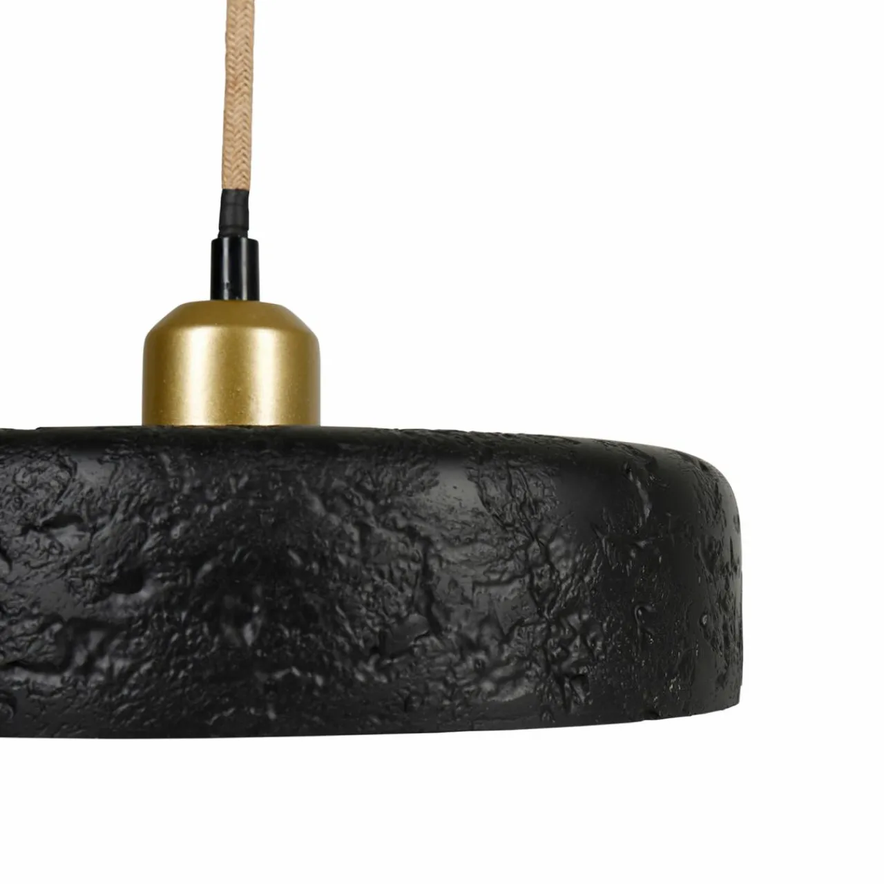 Lampe Suspension|OSTARIA Suspension lumineuse en ciment (D25 cm) Portland Noir