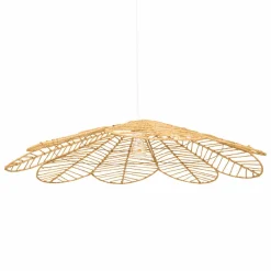 Lampe Suspension|ATMOSPHERA Suspension lumineuse en corde (D98 cm) Fleur Folk Naturel