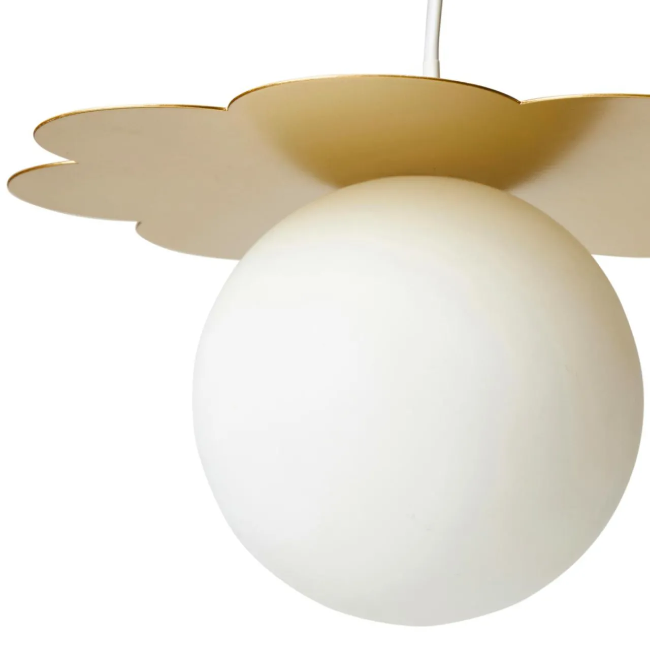 Lampe Suspension|OSTARIA Suspension lumineuse en métal et verre (D34 cm) Nacre Or