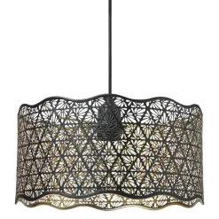 Lampe Suspension|OSTARIA Suspension lumineuse en métal (D30 cm) Farah e Noir