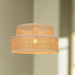 Lampe Suspension|OSTARIA Suspension lumineuse en paille (D35 cm) Yuca beige Naturel