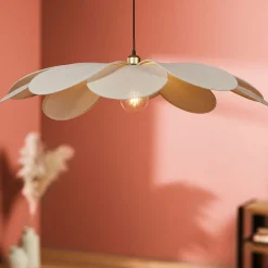 Lampe Suspension|OSTARIA Suspension lumineuse pétale Lin (D90 cm) Horizonte Beige