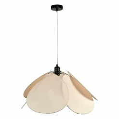 Lampe Suspension|OSTARIA Suspension lumineuse tissu Pétale (D69 cm) Luminosa Taupe clair