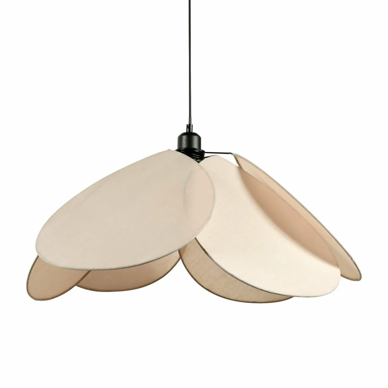 Lampe Suspension|OSTARIA Suspension lumineuse tissu Pétale (D69 cm) Luminosa Taupe clair