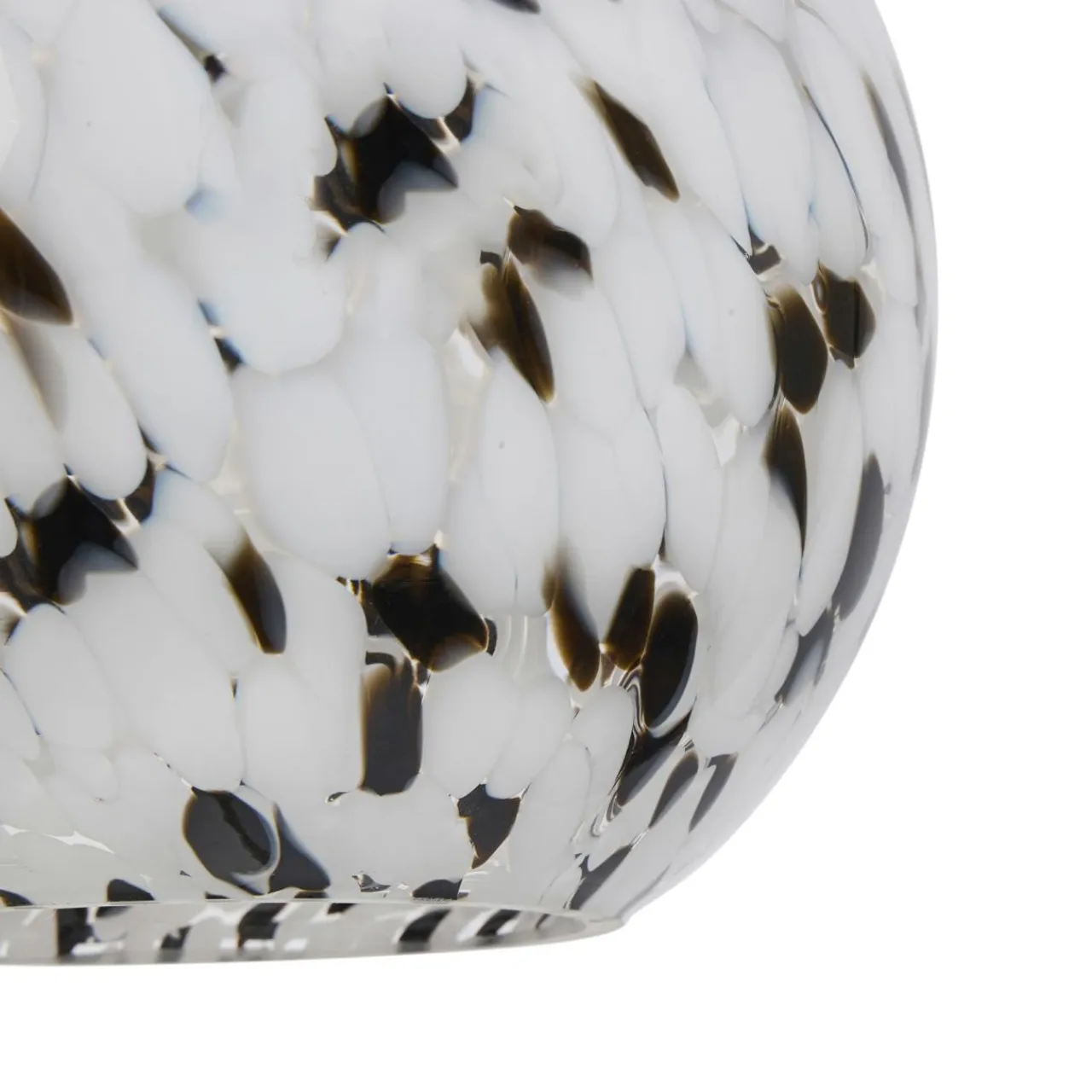 Lampe Suspension|OSTARIA Suspension lumineuse verre et métal (D20 cm) Pepper Noire et he Blanc