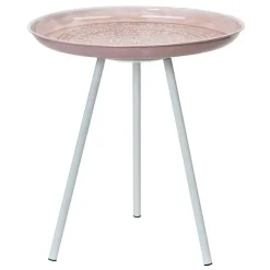 Déco Extérieur Et Cache-Pot|Déco Extérieur Et Cache-Pot|#N/A Table d'appoint ronde (H43 cm) Plateau émaillé pâle Rose
