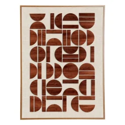 Toile, Cadre, Déco Murale|OSTARIA Tableau déco en bois (50 x 70 cm) Graphique Minorque Rétro Marron