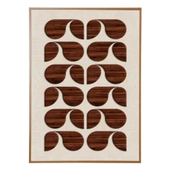 Toile, Cadre, Déco Murale|OSTARIA Tableau déco en bois (50 x 70 cm) Graphique Ibiza Rétro Marron