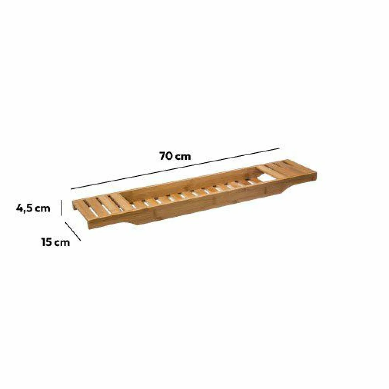 Accessoire Salle De Bain|INSTANT D'O Tablette support pour baignoire (70 cm) Baignia Bambou Naturel