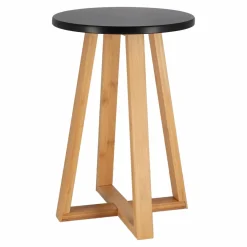 Rangement Salle De Bain|TENDANCE Tabouret plateau (H43 cm) Bambou Noir