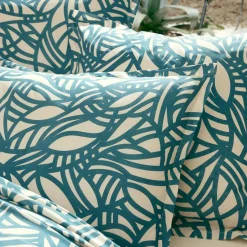 Taie D'Oreiller, Traversin|TRADI LINGE Taie de traversin coton lavé (200 cm) Serena e Bleu