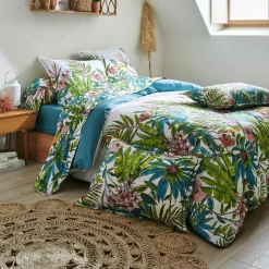 Taie D'Oreiller, Traversin|TRADILINGE Taie de traversin coton (L200 cm) Sumatra Paon Multicolore