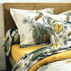 Taie D'Oreiller, Traversin|TRADILINGE Taie de traversin coton lavé (L200 cm) Toco e Vert