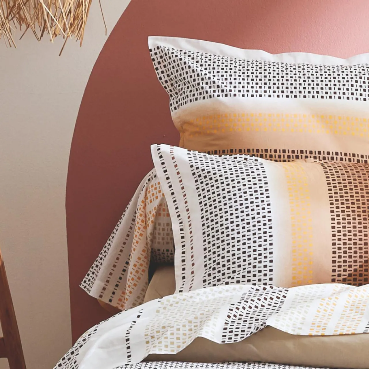 Taie D'Oreiller, Traversin|TRADILINGE Taie de traversin coton (L200 cm) Niagara châtaigne Marron