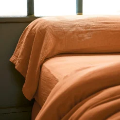 Taie D'Oreiller, Traversin|EMINZA Taie de traversin gaze de coton (L185 cm) Gaïa Abricot