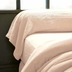 Taie D'Oreiller, Traversin|EMINZA Taie de traversin gaze de coton (L185 cm) Gaïa Rose poudré