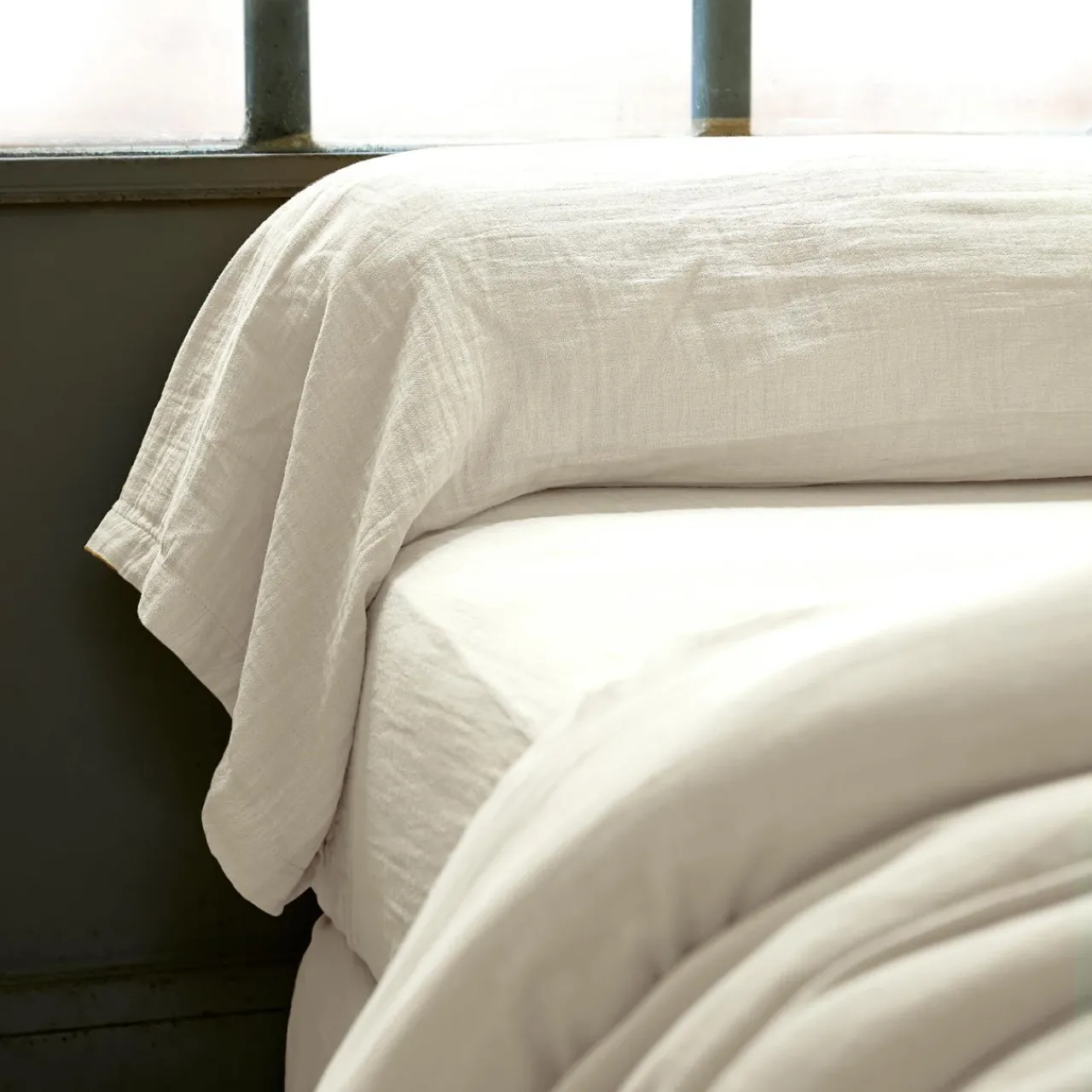 Taie D'Oreiller, Traversin|EMINZA Taie de traversin gaze de coton (L185 cm) Gaïa pampa Beige