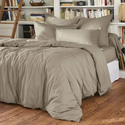 Taie D'Oreiller, Traversin|EMINZA Taie de traversin percale de coton (L185 cm) Cali Taupe