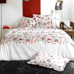 Taie D'Oreiller, Traversin|TRADI LINGE Taie de traversin percale de coton (L200 cm) Petite folie Rouge