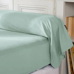 Taie D'Oreiller, Traversin|EMINZA Taie de traversin percale de coton (L185 cm) Cali Vert Eucalyptus