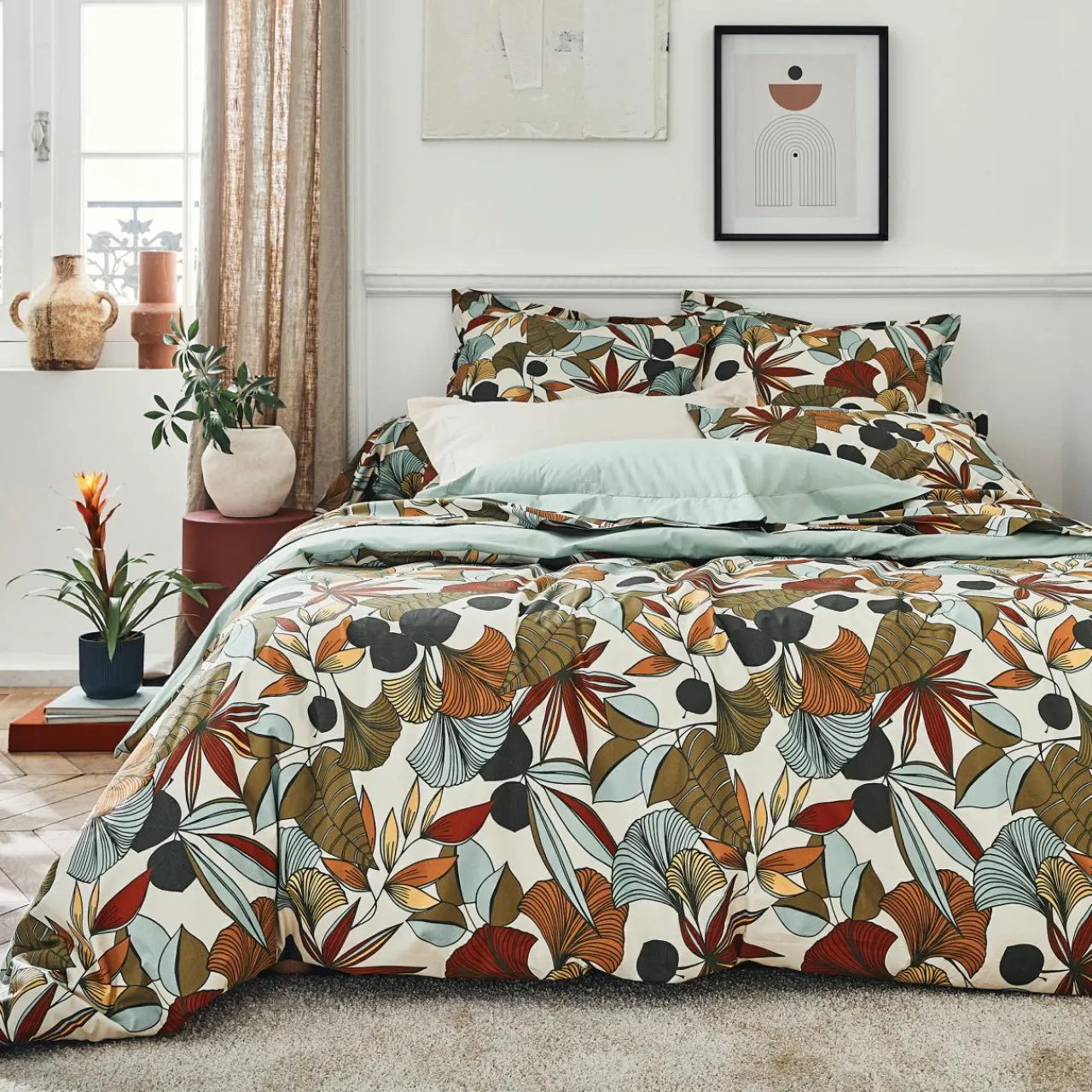 Taie D'Oreiller, Traversin|TRADILINGE Taie de traversin percale de coton (L200 cm) Cascade Multicolore