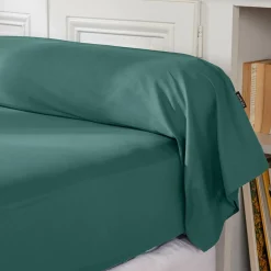 Taie D'Oreiller, Traversin|EMINZA Taie de traversin percale de coton (L185 cm) Cali Bleu canard