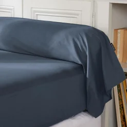 Taie D'Oreiller, Traversin|EMINZA Taie de traversin percale de coton (L185 cm) Cali Bleu marine