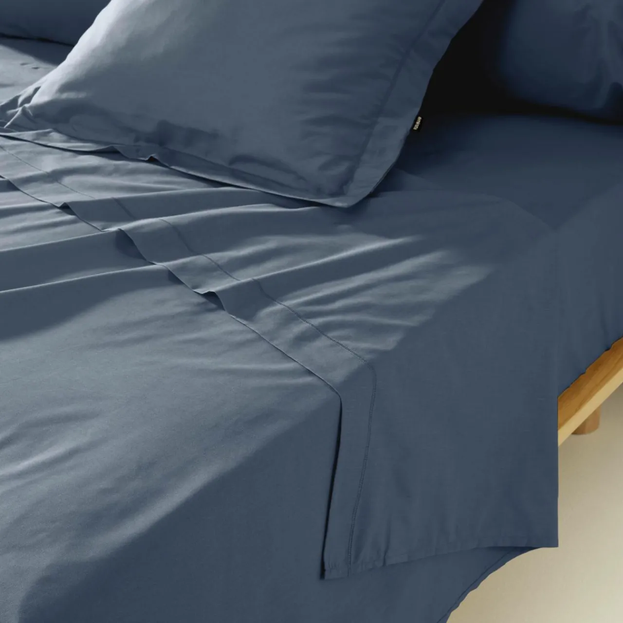 Taie D'Oreiller, Traversin|EMINZA Taie de traversin percale de coton (L185 cm) Cali Bleu marine