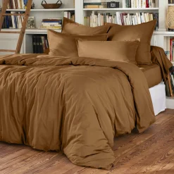 Taie D'Oreiller, Traversin|EMINZA Taie de traversin percale de coton (L185 cm) Cali Camel
