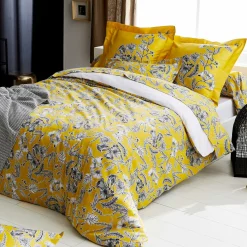 Taie D'Oreiller, Traversin|TRADILINGE Taie de traversin satin de coton (L200 cm) Botanic Jaune