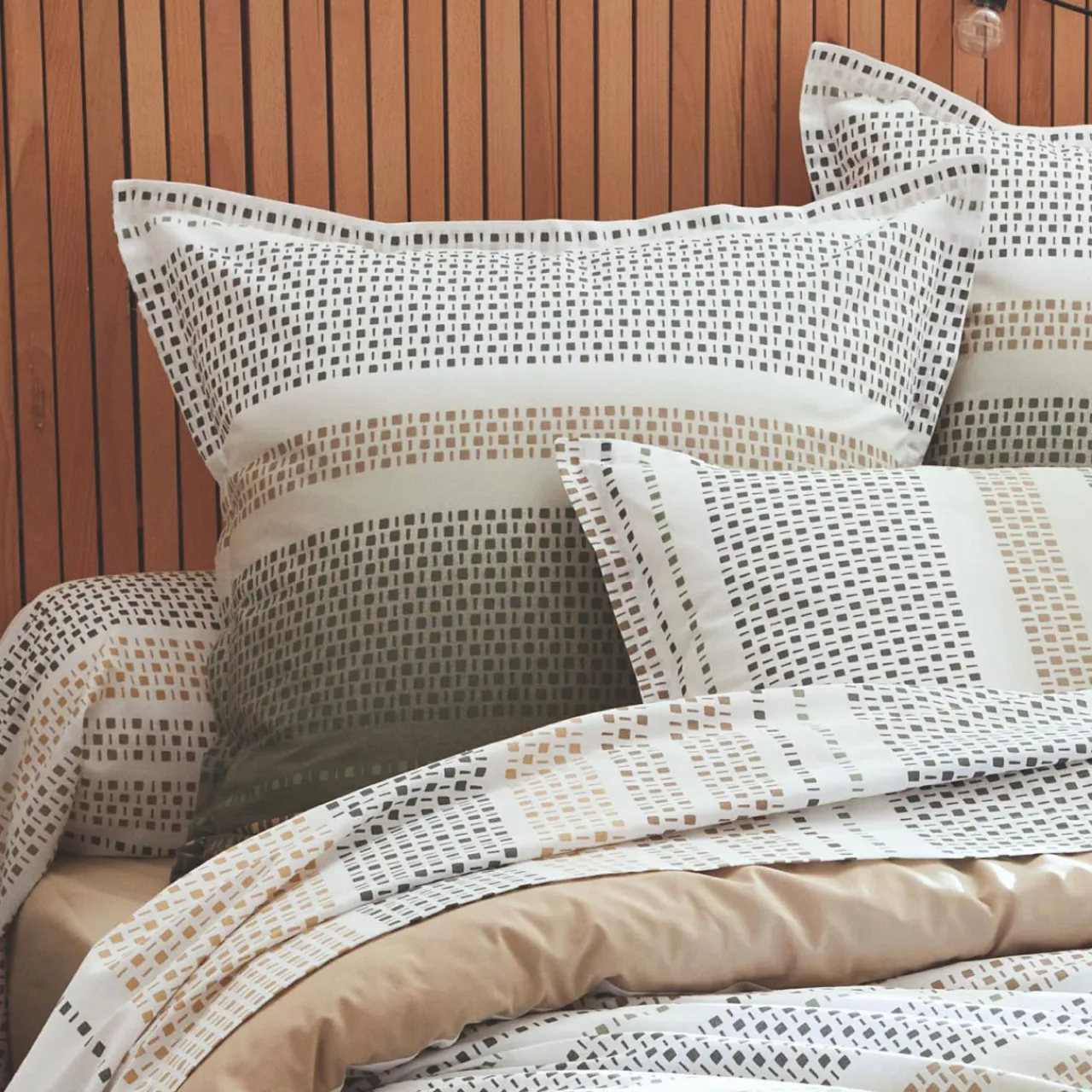 Taie D'Oreiller, Traversin|TRADILINGE Taie d'oreiller carrée coton (65 x 65 cm) Niagara Vert kaki