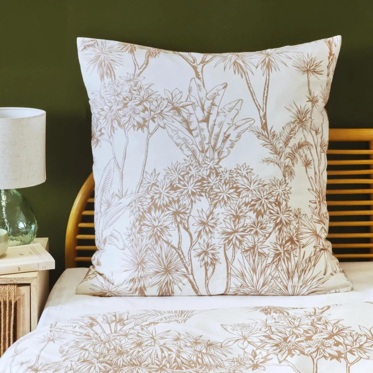 Taie D'Oreiller, Traversin|EMINZA Taie d'oreiller carrée coton (63 x 63 cm) Lara Marron