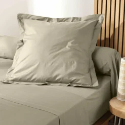 Taie D'Oreiller, Traversin|DOUCEUR D'INTERIEUR Taie d'oreiller carrée coton bio (63 x 63 cm) Biolina Taupe