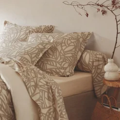 Taie D'Oreiller, Traversin|TRADILINGE Taie d'oreiller carrée coton lavé (65 x 65 cm) Séréna Beige