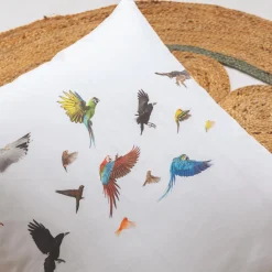 Linge De Lit Enfant|Linge De Lit Enfant|TRADILINGE Taie d'oreiller carrée enfant percale de coton ( 65 x 65 cm) Noé Multicolore