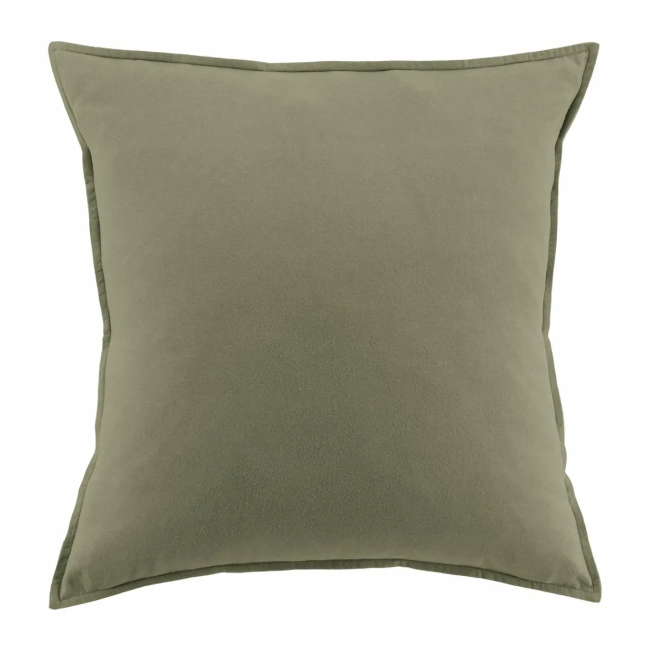 Taie D'Oreiller, Traversin|EMINZA Taie d'oreiller carrée flanelle de coton (63 x 63 cm) Théa Vert romarin