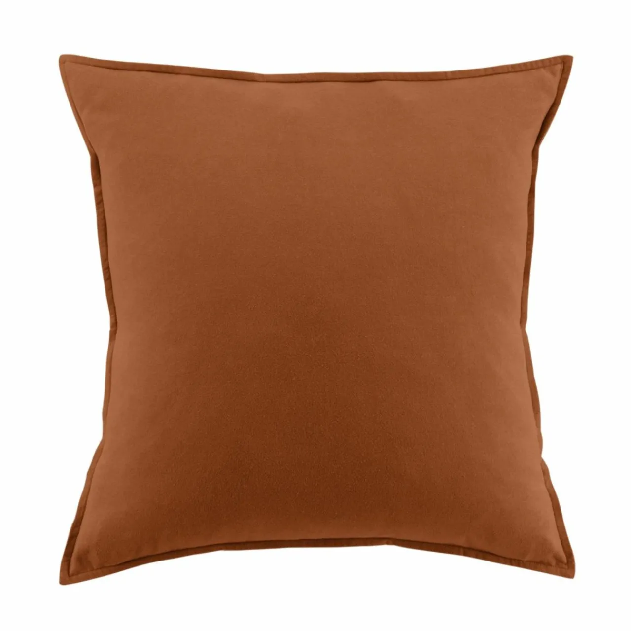 Taie D'Oreiller, Traversin|EMINZA Taie d'oreiller carrée flanelle de coton (63 x 63 cm) Nina Terracotta