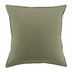 Taie D'Oreiller, Traversin|EMINZA Taie d'oreiller carrée flanelle de coton (63 x 63 cm) Nina Vert romarin