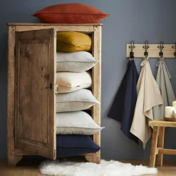 Taie D'Oreiller, Traversin|EMINZA Taie d'oreiller carrée flanelle de coton (63 x 63 cm) Nina Gris clair