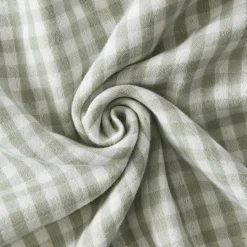 Taie D'Oreiller, Traversin|EMINZA Taie d'oreiller carrée gaze de coton (80 x 80 cm) Gaïa Vichy Vert eucalyptus Vichy eucalyptus