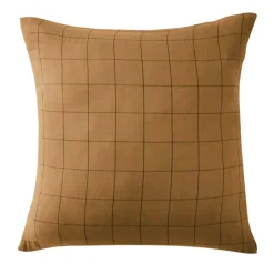 Taie D'Oreiller, Traversin|EMINZA Taie d'oreiller carrée gaze de coton (60 x 60 cm) Gaïa Match Camel