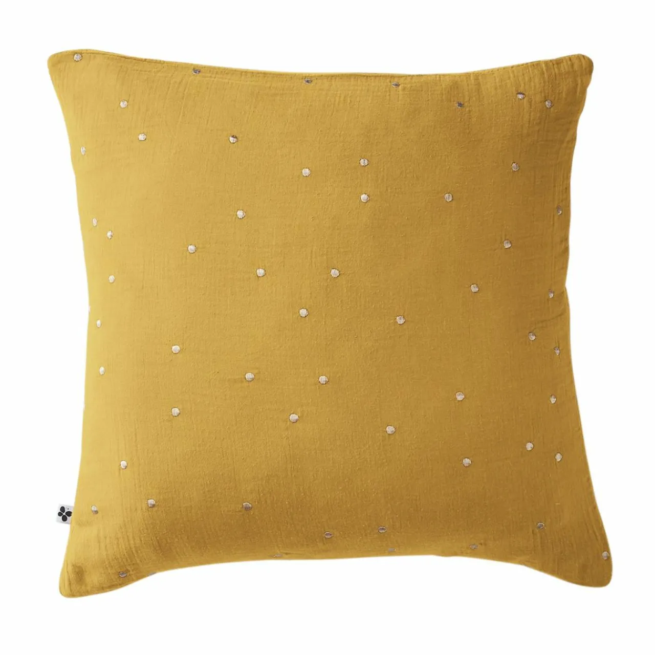 Taie D'Oreiller, Traversin|EMINZA Taie d'oreiller carrée gaze de coton (60 x 60 cm) Gaïa Chic Jaune safran