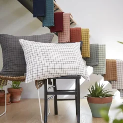 Taie D'Oreiller, Traversin|EMINZA Taie d'oreiller carrée gaze de coton (60 x 60 cm) Gaïa Mix Rose poudré