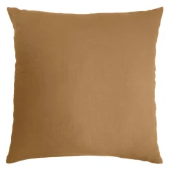 Taie D'Oreiller, Traversin|EMINZA Taie d'oreiller carrée gaze de coton (80 x 80 cm) Gaïa Camel