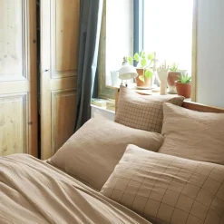 Taie D'Oreiller, Traversin|EMINZA Taie d'oreiller carrée gaze de coton (60 x 60 cm) Gaïa Boho Ficelle