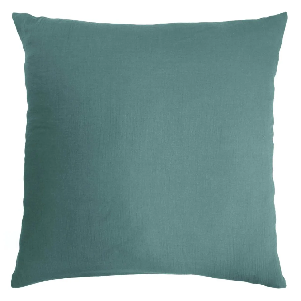Taie D'Oreiller, Traversin|EMINZA Taie d'oreiller carrée gaze de coton (60 x 60 cm) Gaïa Bleu canard