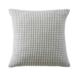 Taie D'Oreiller, Traversin|EMINZA Taie d'oreiller carrée gaze de coton (80 x 80 cm) Gaïa Vichy Vert romarin Vichy romarin