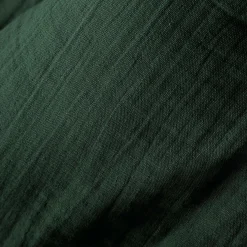 Taie D'Oreiller, Traversin|EMINZA Taie d'oreiller carrée gaze de coton (80 x 80 cm) Gaïa Vert sapin