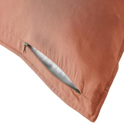 Taie D'Oreiller, Traversin|EMINZA Taie d'oreiller carrée lyocell Tencel™ lavé (63 x 63 cm) Olivia Terracotta